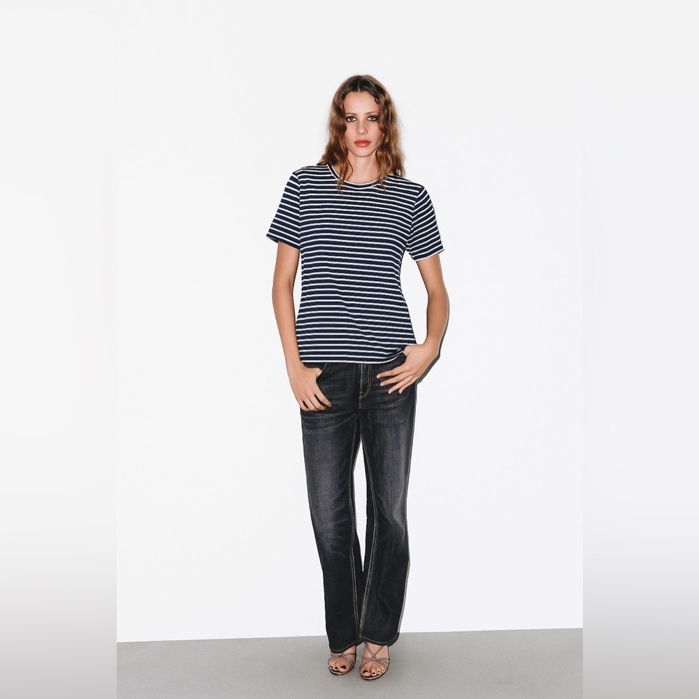 Treasure & Bond Navy and White Striped Tee